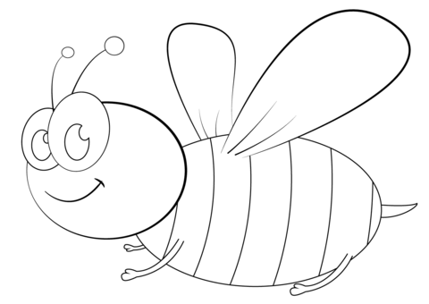 Cartoon Bee Coloring Page